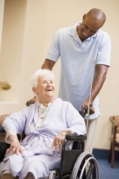 Nurse and Resident Wheelchair