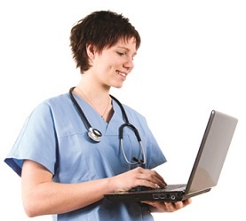 Nurse easily accessing and managing her schedule