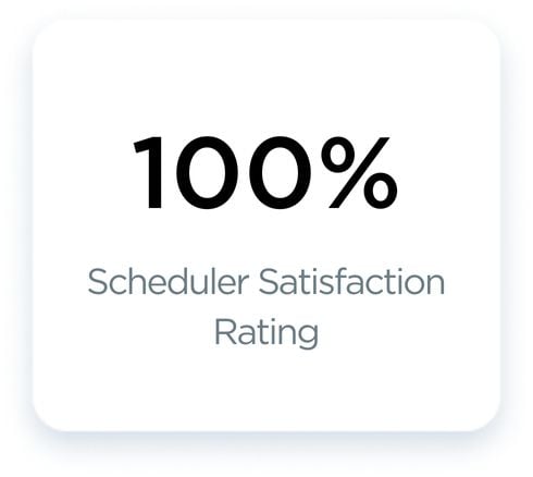 100% Scheduler Satisfaction Rate